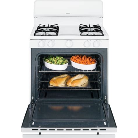 Hotpoint 30 In 4 Burners 48 Cu Ft Freestanding Gas Range White In