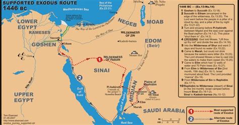 The Map To The Right Shows Two Possible Routes For The Exodus Journey The Exodus Flight