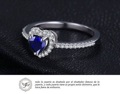 Jewelrypalace Anillo De Plata De Primera Ley Y Zafiro Azul Para Mujer