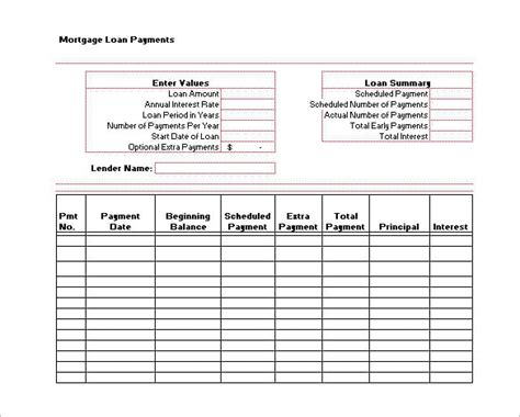 Loan Schedule Template ~ Excel Templates