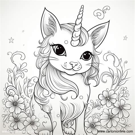 Coloriage 50 De Chat Licorne