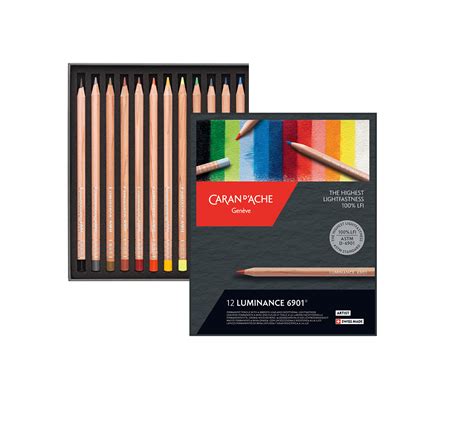 Caran d'Ache, Luminance 6901, Dry Permanent Colored Pencils, 12 Colors - Walmart.com - Walmart.com