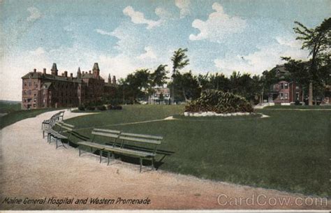 Maine General Hospital and Western Promenade Augusta, ME Postcard