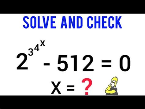 Mathematical Olympiad How To Solve And Check Exponential Equation