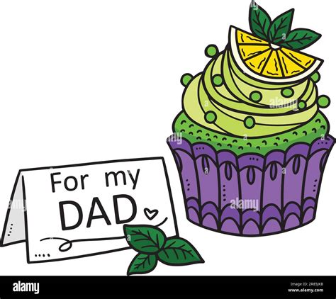 Fathers Day For My Dad Cupcakes Cartoon Clipart Stock Vector Image And Art Alamy