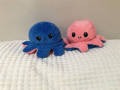 Blue Purple Plush Toy Octopus Reversible Cute Flip Soft Toy Etsy