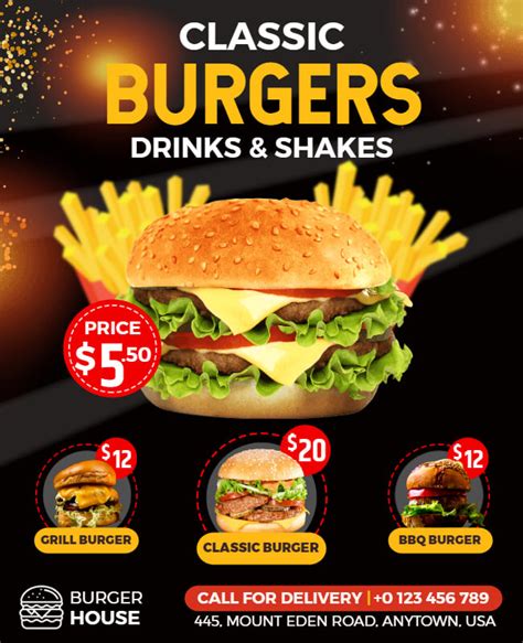 Burger Flyer Templates Design Deliciously Burger Promotions