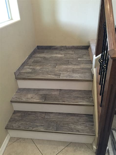 Porcelain Wood Look Tile Stairs for a Stylish Home Decor