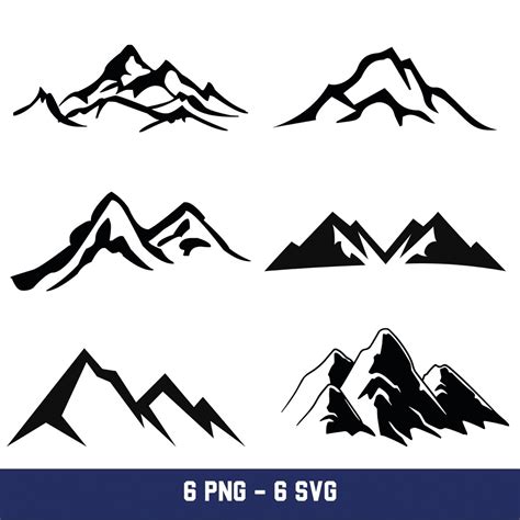 Mountain Svg Bundle Mountain Silhouette Svg Hills Svg Mountain Png Etsy