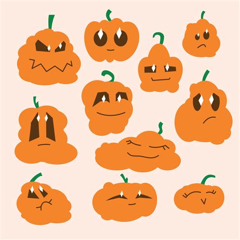 Cute pumpkin stickers 34322245 Vector Art at Vecteezy