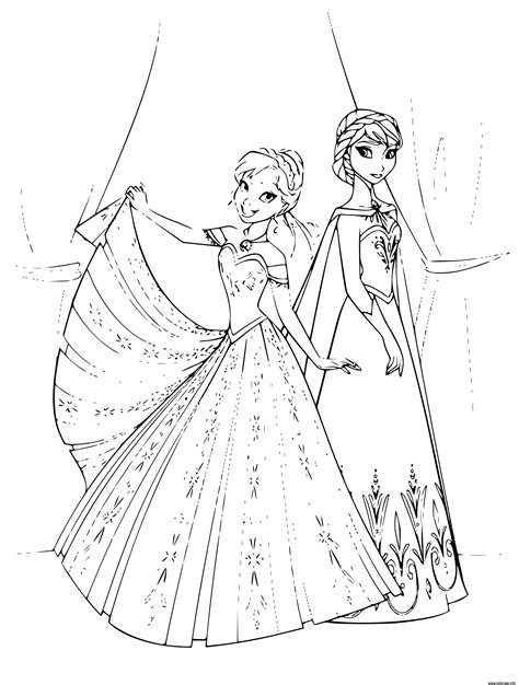 Coloriage Reine Des Neiges Princesse Anna Elsa Dessin Dessin Elsa à