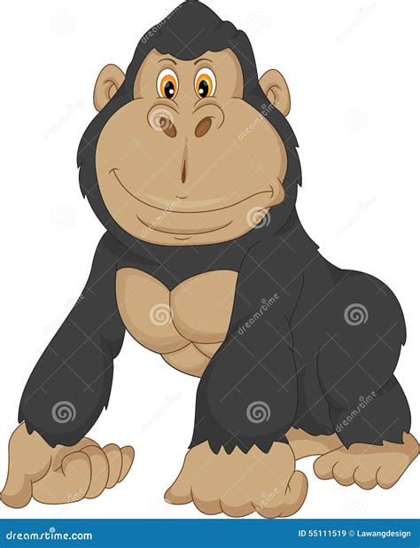 Baby Gorilla Cartoon Stock Vector Illustration Of Mascot 55111519