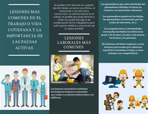 Folleto De Lesiones M S Comunes En El Trabajo O Vida Cotidiana Y La