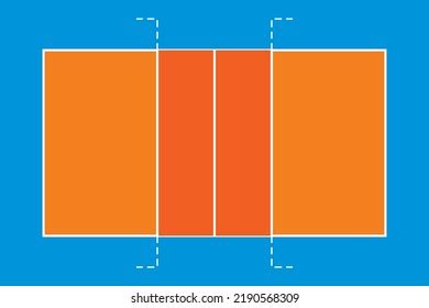 Volleyball Court Top View Vector Illustration Stock Vector Royalty