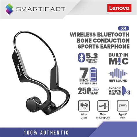 Lenovo X Bone Conduction Bluetooth Earphone Sport Running Waterproof