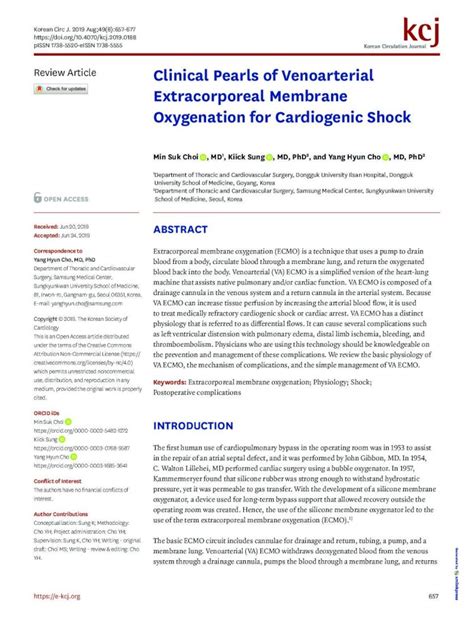 PDF Review Article Clinical Pearls Of Venoarterial Cardiogenic And