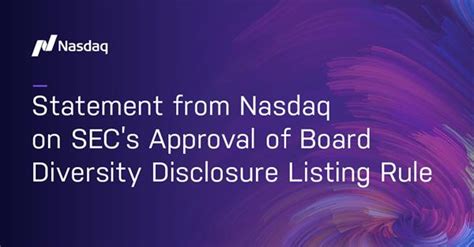 Statement From Nasdaq On Secs Approval Of Board Diversity