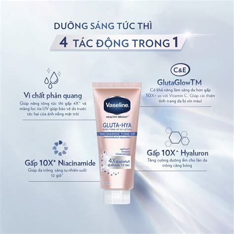 Mua ngay VASELINE Sữa Dưỡng Thể Vaseline Healthy Bright Gluta Hya Nâng