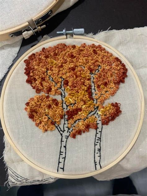 Fall Trees Embroidery Fall Embroidery Designs Hand Embroidery