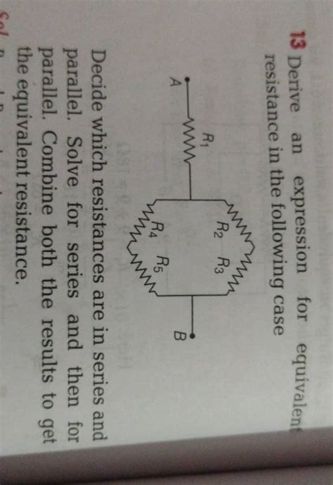 Derive An Expression For Equivalent Resistance In The Following Case D