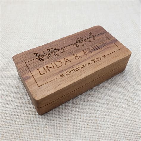 Custom Wedding Ring Box Personalised Wedding Ring Holder Walnut Ring