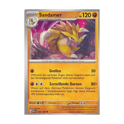 Sandamer 028 165 MEW 151 Pokemon Karte günstig kaufen