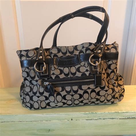 Coach Black Monogram Canvas Bag Gem