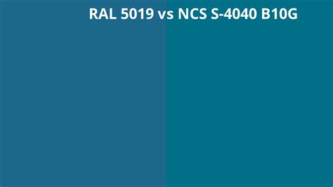 Ral 5019 Vs Ncs S 4040 B10g Ral Colour Chart Uk