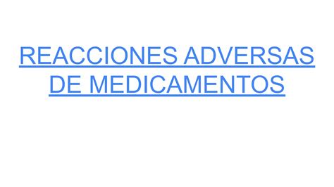 Reacciones Adversas De Medicamentospdf