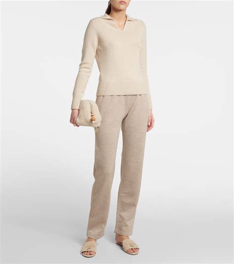 Loro Piana Cashmere Wide Leg Pants Editorialist