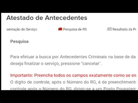 Como Solicitar O Atestado De Antecedentes Criminais YouTube