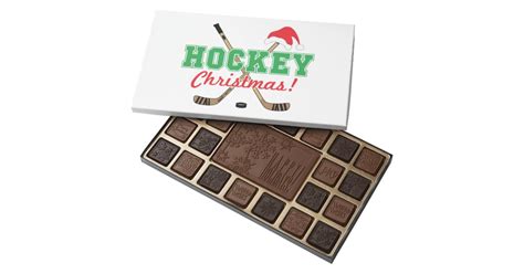 Hockey Christmas Hockey Sticks Santa Hat Candy 45 Piece Box Of