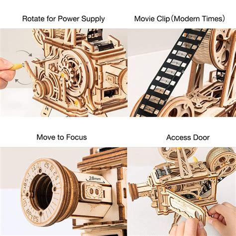 Rokr Lk Vitascope Movie Projector Wooden D Puzzles For Adults