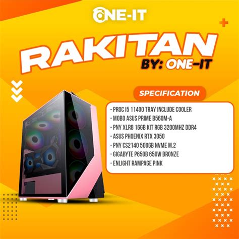 PC RAKITAN I5 11400 Rtx 3050 RAM 16 GB SSD 500 GB Toko Komputer