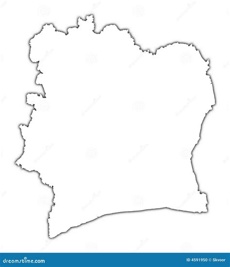 Cote D Ivoire Outline Map Stock Illustration Image Of Shading 4591950