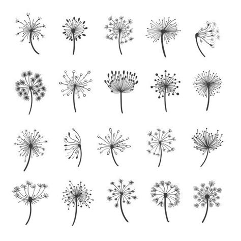 Dandelion Silhouette Icons Dandelion Drawing How To Draw Hands Drawings