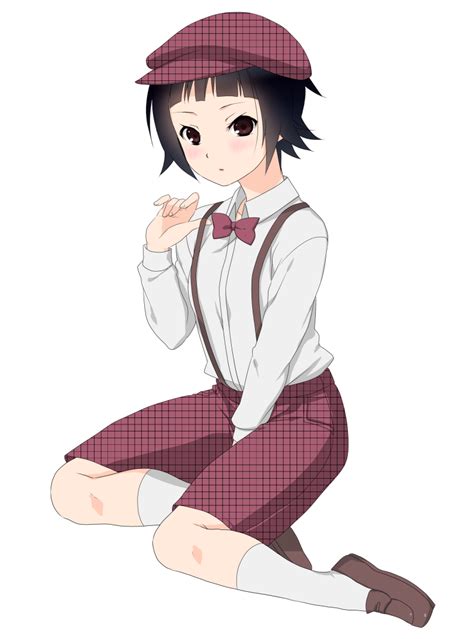 Safebooru Bangs Black Hair Blunt Bangs Bowtie Brown Eyes Cabbie Hat