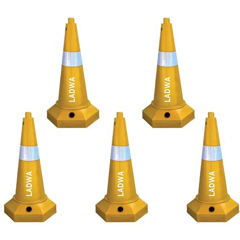 Buy Ladwa 750 Mm Yellow Traffic Cone 5 Pcs 5 Kg Heavy Base