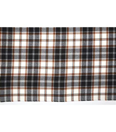 Ivory And Black Plaid Brushed Cotton Fabric Joann