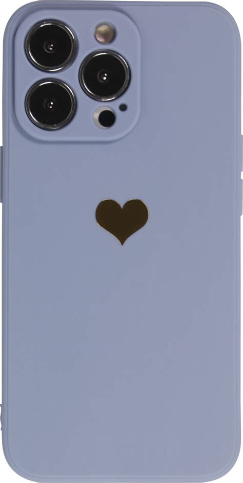 iPhone 14 Pro Max Case Hülle Silikon Mat Herz gold Blau Kaufen