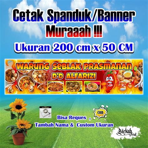 Spanduk Banner Warung Seblak Prasmanan Ukuran 2 Meter X 50 Cm Lazada