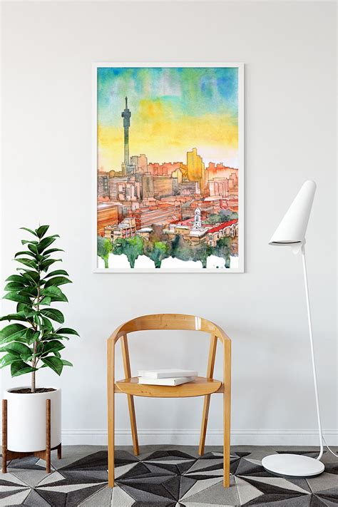 Johannesburg Art South Africa City Skyline Joburg Art Print - Etsy