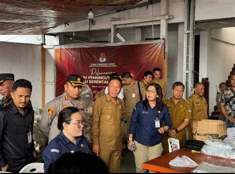 Forkopimda Minsel Tinjau Kesiapan Logistik Pemilu Di Kpu