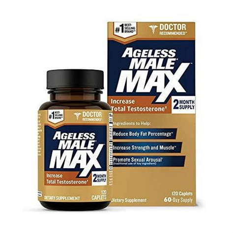 Ageless Male Max Total Testosterone Booster For Men And Nitric Oxide Booster Improve Workouts