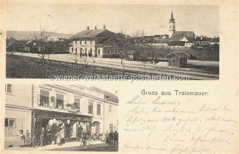 Traismauer Bahnhof um 1900 Wiener Werkstätte Postkarten