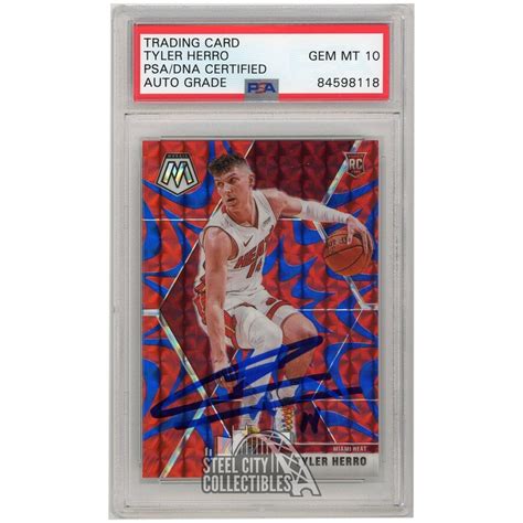 Tyler Herro Panini Mosaic Reactive Blue Autograph Rc Card