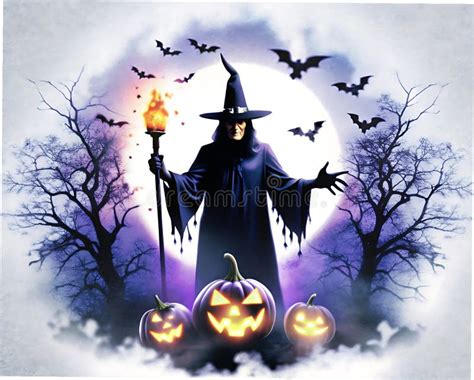Warlock Silhouette Halloween Stock Illustration Illustration Of