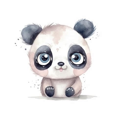 Ilustração em aquarela de um urso panda Foto Premium