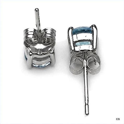 Schmuck Schmidt 24 Ohrstecker Blue Topas 925 Sterling Silber Rhodiniert