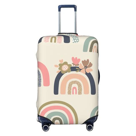 Lakimct Hand Drawn Rainbow Elastic Luggage Cover With Concealed Zipper